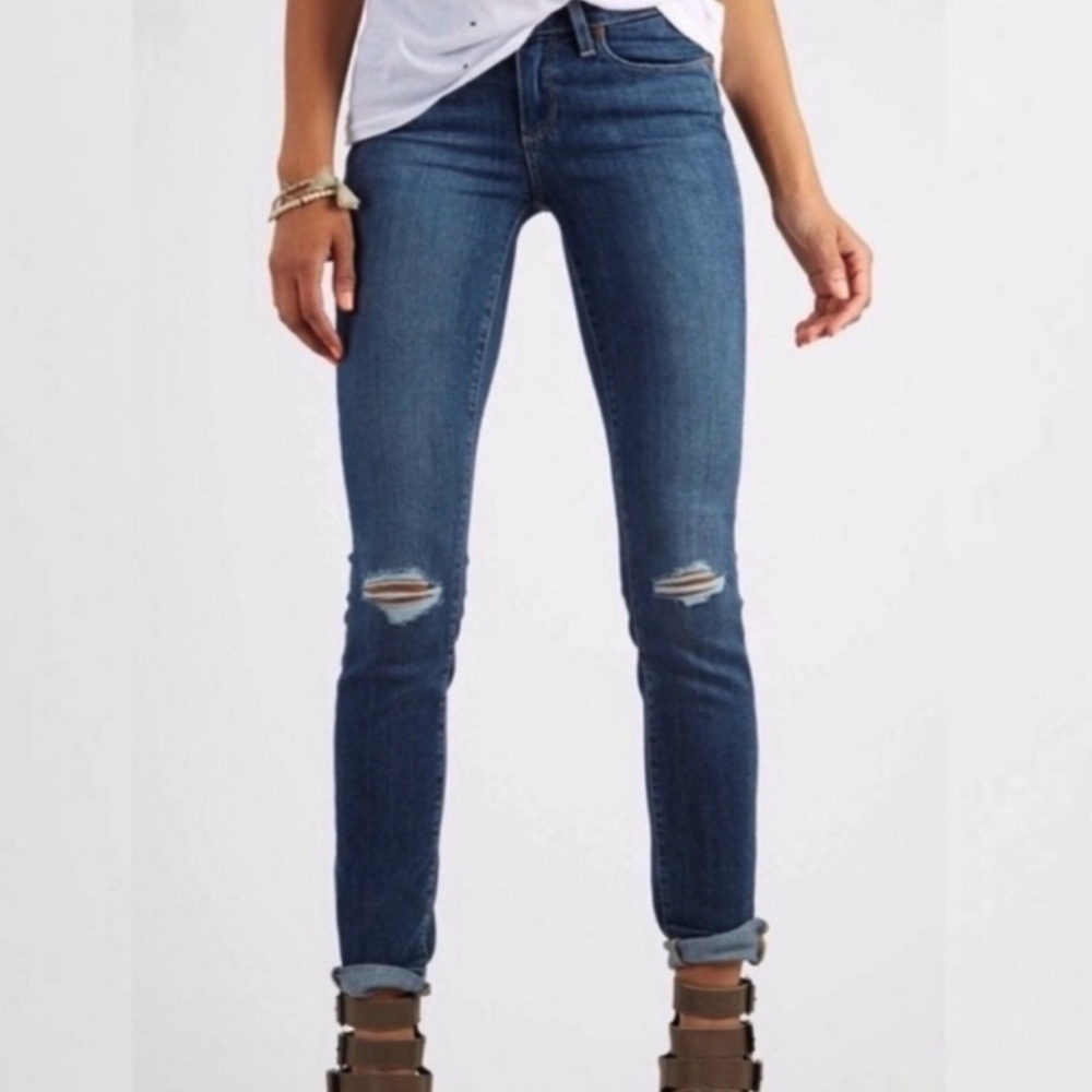 Paige Kylie Crop Ripped Skinny Ankle Jeans Pants